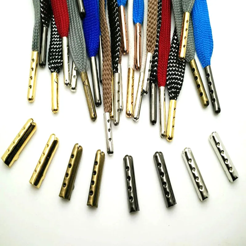 50 шт. 3.5X17mm 3 отверстия металлические шнурки пули Советы DIY Ботинки со шнурками