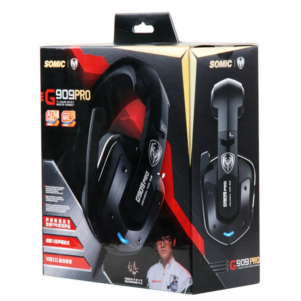 SOMIC G909PRO вибрации USB светодиодный Gaming Headset шум шумоподавления наушники стерео