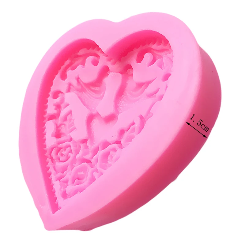 Цветы силиконовая форма сердце мыло taart decoratie fondant torten dekoration werkzeuge Кондитерские
