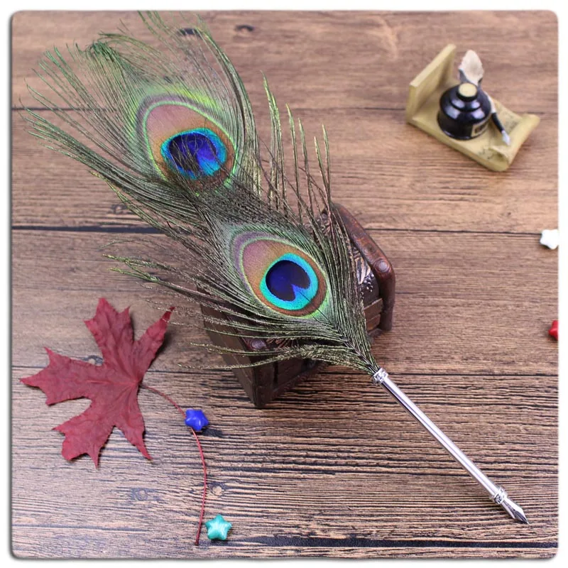 Ручка с двумя глазами павлина шариковая ручка и для погружения на выбор |