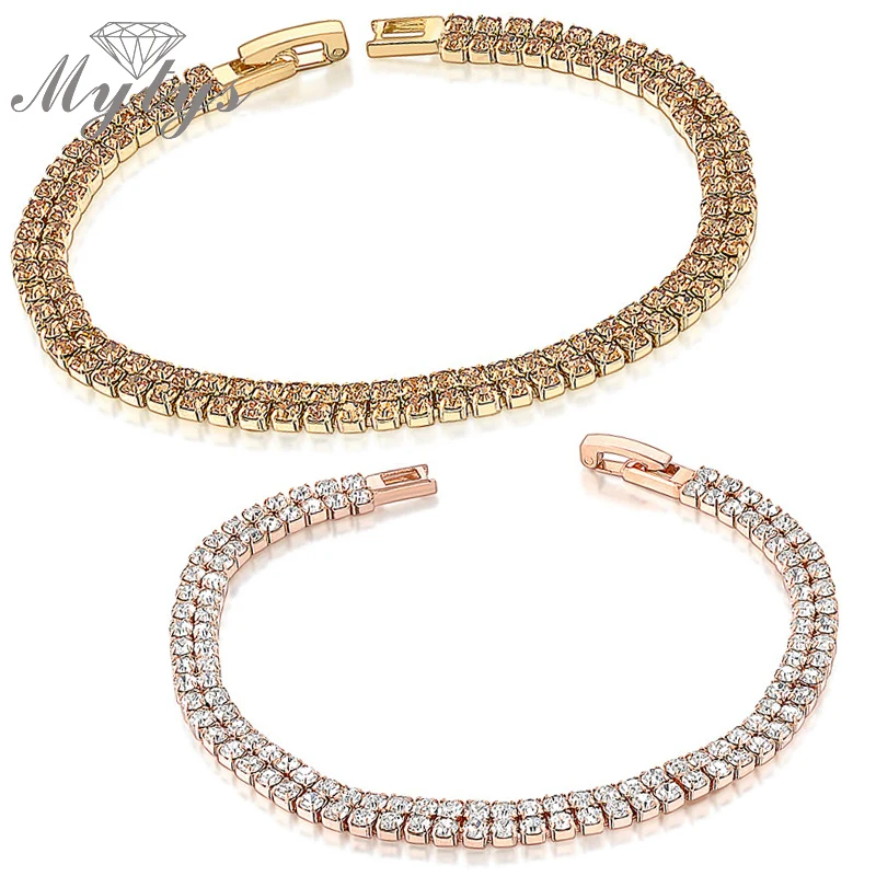 Mytys модный Теннисный браслет двухслойный цепочка для женщин B863 B862|bracelets for|tennis