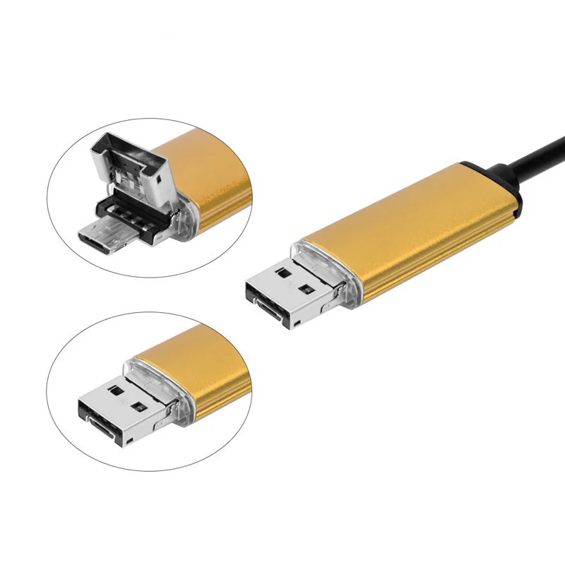 3 цвета 5 мм объектив 10 м USB эндоскопа Android OTG телефон Endoscopio 2in1 Мини Камера