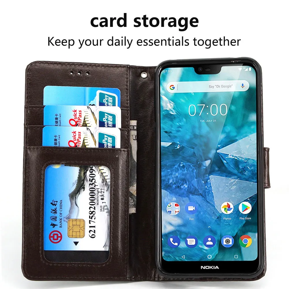 IDOOLS Flip Case for Nokia 7.1 Nokia7.1 Luxury Wallet PU Leather TPU Cover Magnetic Phone Bags Cases Coque 5.84'' | Мобильные