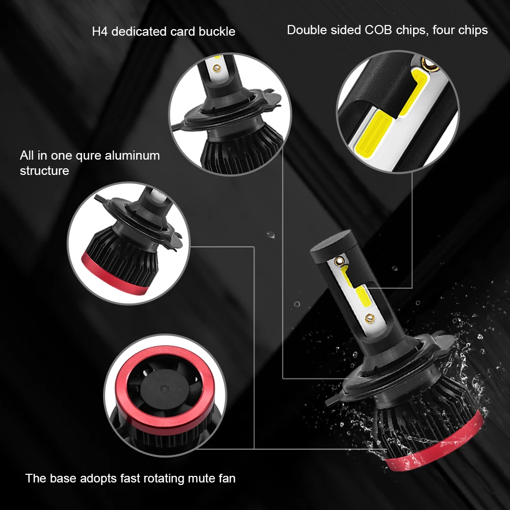 Светодиодная лампа для автомобильных фар EURS Mini H4 H7 P6 12 В 9005 лм H1 H3 H11 9006 HB3 6500 HB4 H8 K |