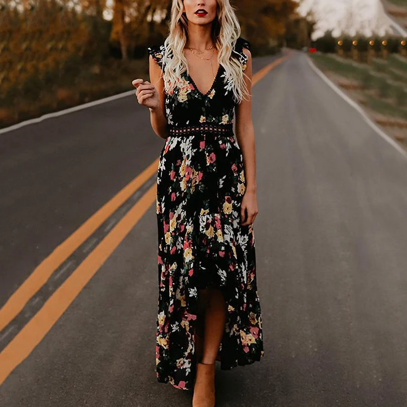 Плюс Размеры Для женщин летнее платье в богемном стиле пикантные тонкие с