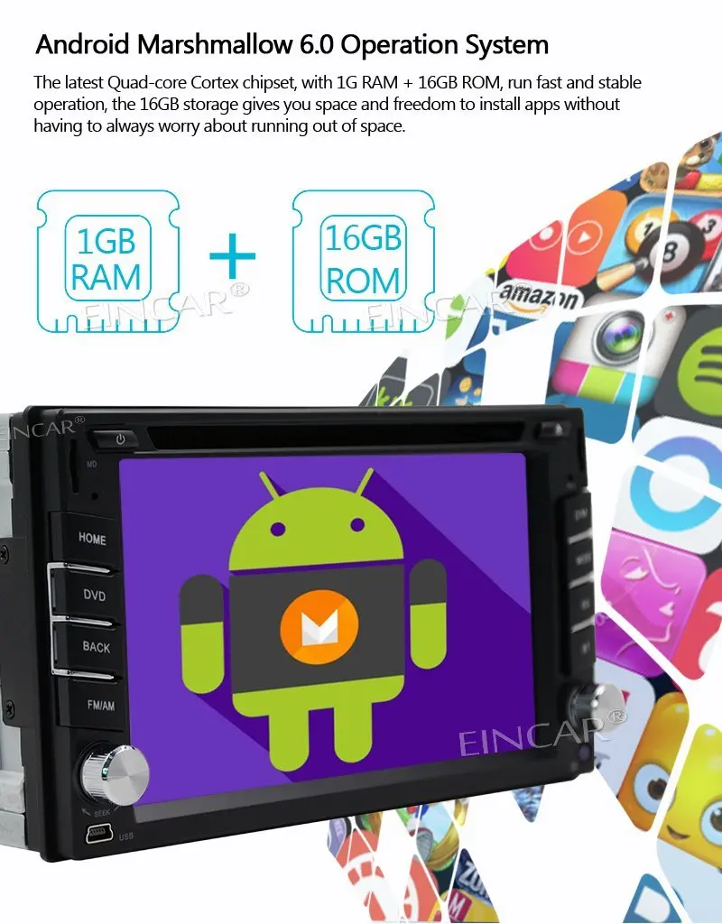 Беспроводная резервная камера + Автомобильный dvd плеер Android 6 0 2 "Автомобильная