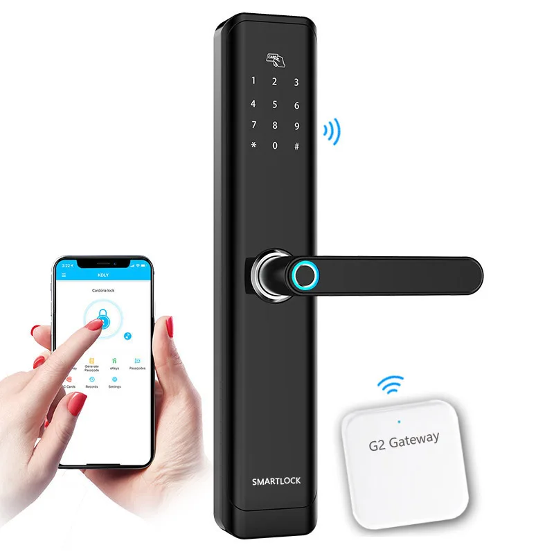 Биометрический отпечаток пальца Smart Lock App Bluetooth wifi шлюз дверной замок Passwod RFID