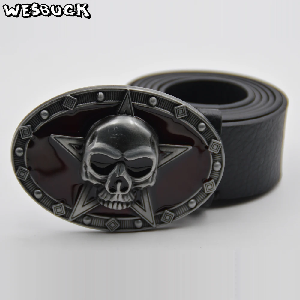 

5 PCS MOQ WesBuck Brand Oval Pentagram Belt Buckle Fashion Men Metal Belt Head