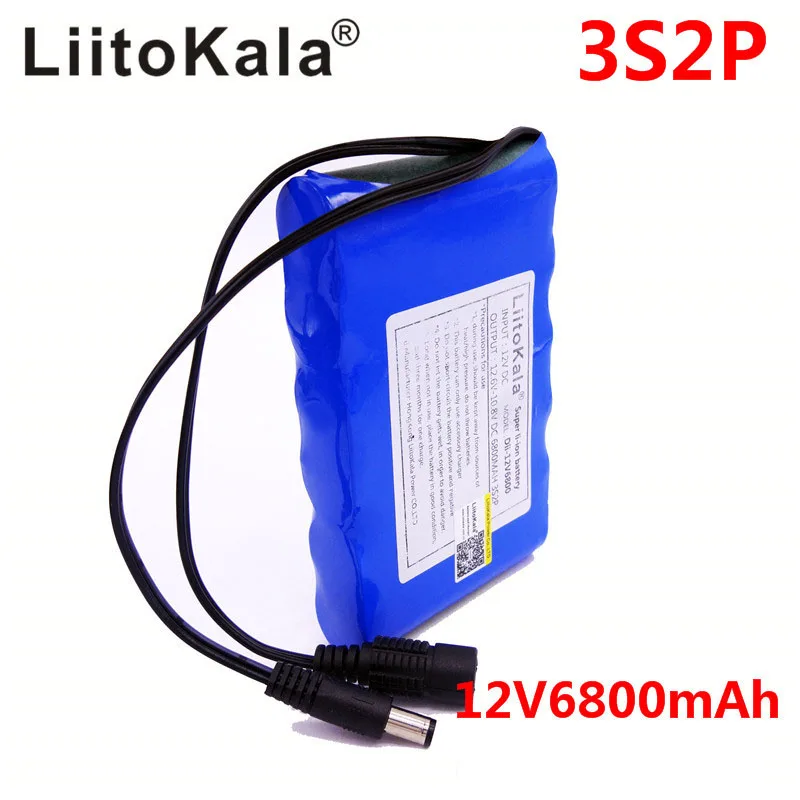 HK LiitoKala 12 6 в 2200 мАч 6800 9800 10 Ач литий ионный перезаряжаемый аккумулятор зарядный