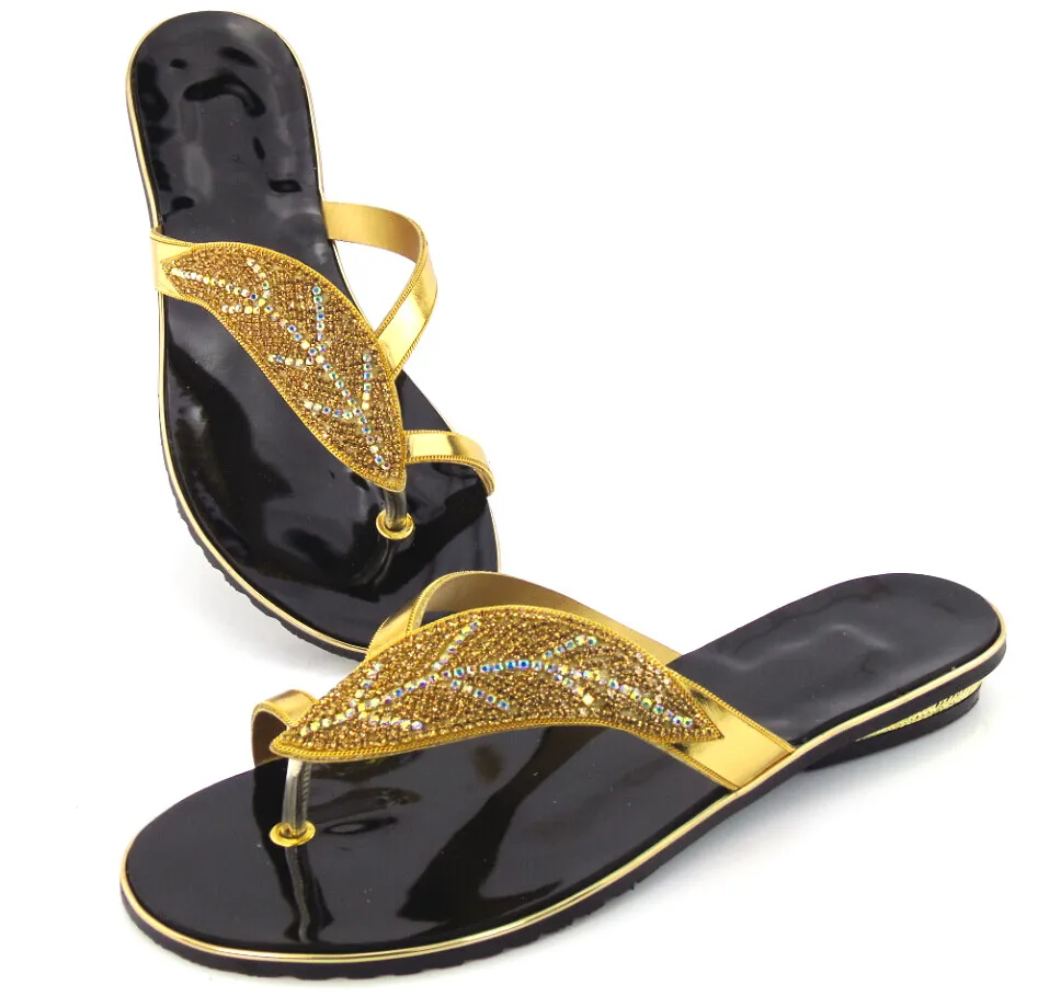 

doershow gold Whoesale Elegant Women's Shoes Nice Looking African Sandals Shoes Free Shipping!DD1-72