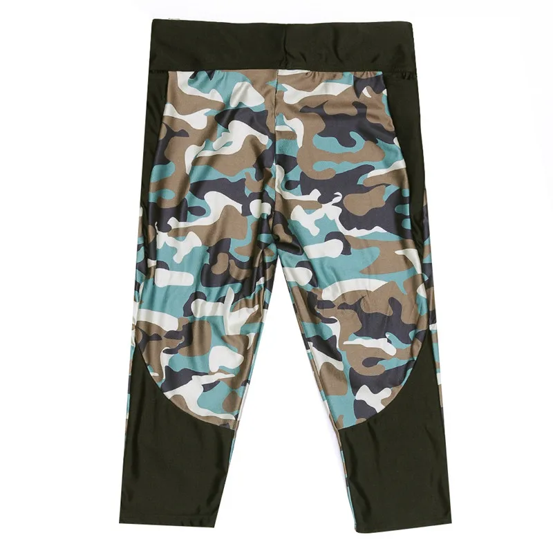 Брюки Капри женские 7 точечные брюки армейский зеленый камуфляж цифровой принт с