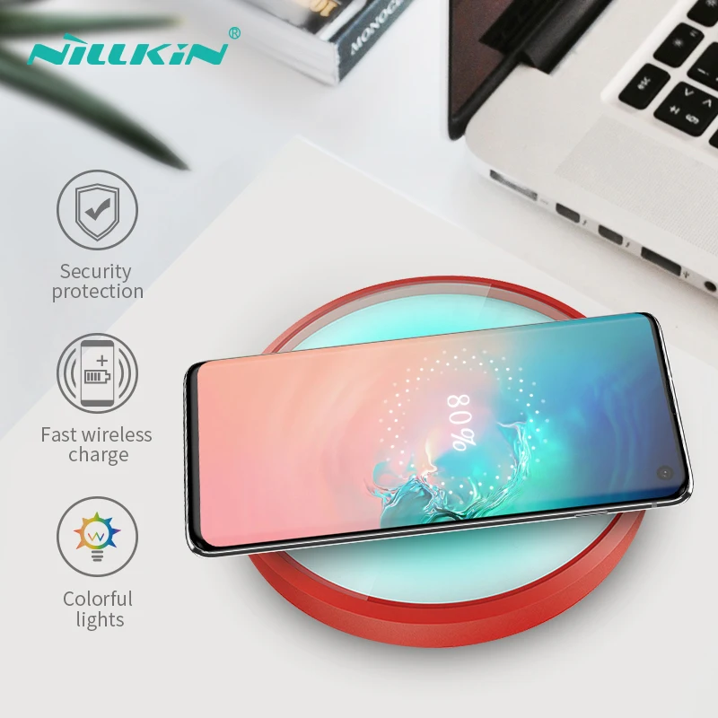 Беспроводное зарядное устройство NILLKIN 10 Вт Qi для Samsung Galaxy S7 Edge Note 8 9 Magic Light