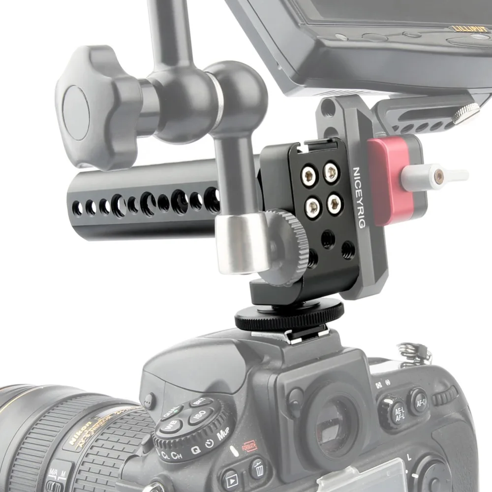NICEYRIG ручка для камеры DSLR клетка захват 1/4 &quot3/8&quot с сыром Холодный башмак Sony Panasonic