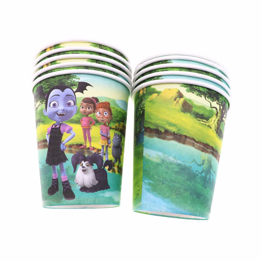 Cup 10pcs Милый вампир термос для девочек попкорн коробка баннер конфеты коробка набор «С Днем Рождения» вечерние праздник в честь рождения ребенка, Рождество украшения для детей - Цвет: Cup 10pcs