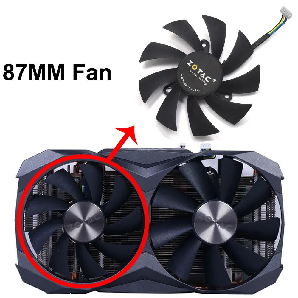 87MM Fan 100 мм GAA8S2H 87 мм GA91S2H кулер вентилятор Замена для ZOTAC GTX 1070Ti мини 1080Ti GTX1080Ti видеокарта вентиляторы охлаждения - Цвет лезвия: 87MM Fan