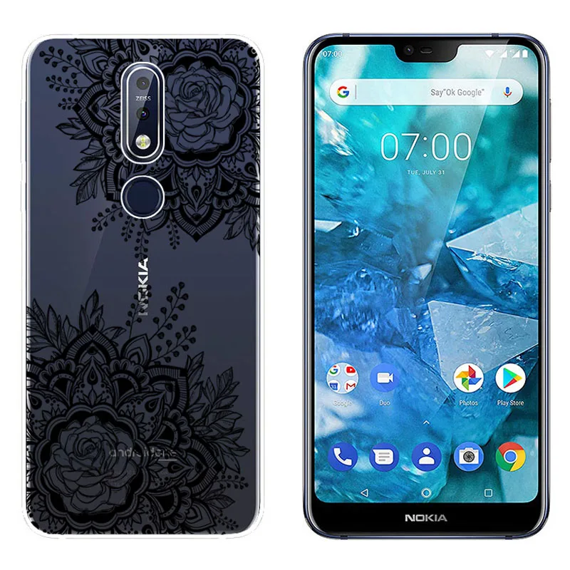 Мягкий чехол для Nokia 7 1 5 84 дюймов силикон ТПУ мультяшный цветной принт чехлы на