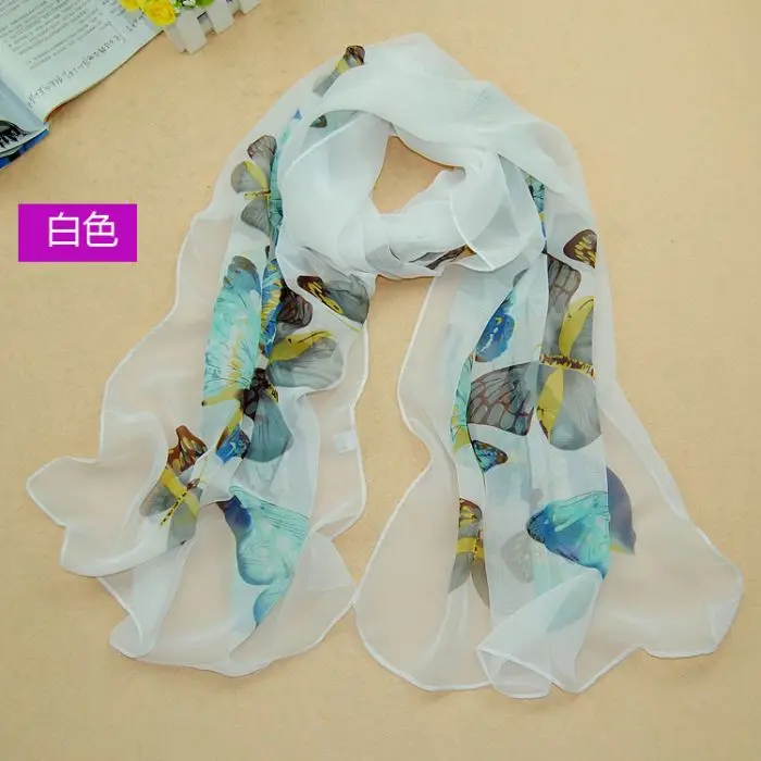 Новинка 2013 модные женские шали с принтом бабочки цветочные шифоновые шелковые