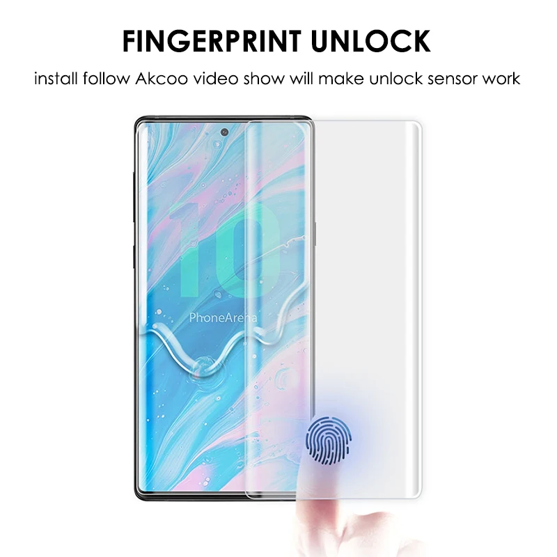 20D изогнутая Защитная пленка для экрана Note 10 с разблокировкой отпечатков пальцев УФ-пленка для экрана samsung Galaxy S8 9 10 Plus Note 8 9 Pro 5G