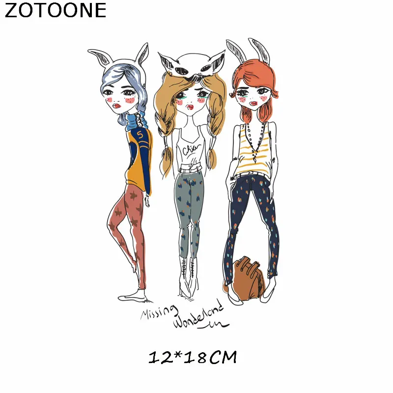 ZOTOONE Iron on Transfer Patch милые нашивки для девочек одежда футболка вышитая бисером аппликация Одежда DIY аксессуары украшения для детей