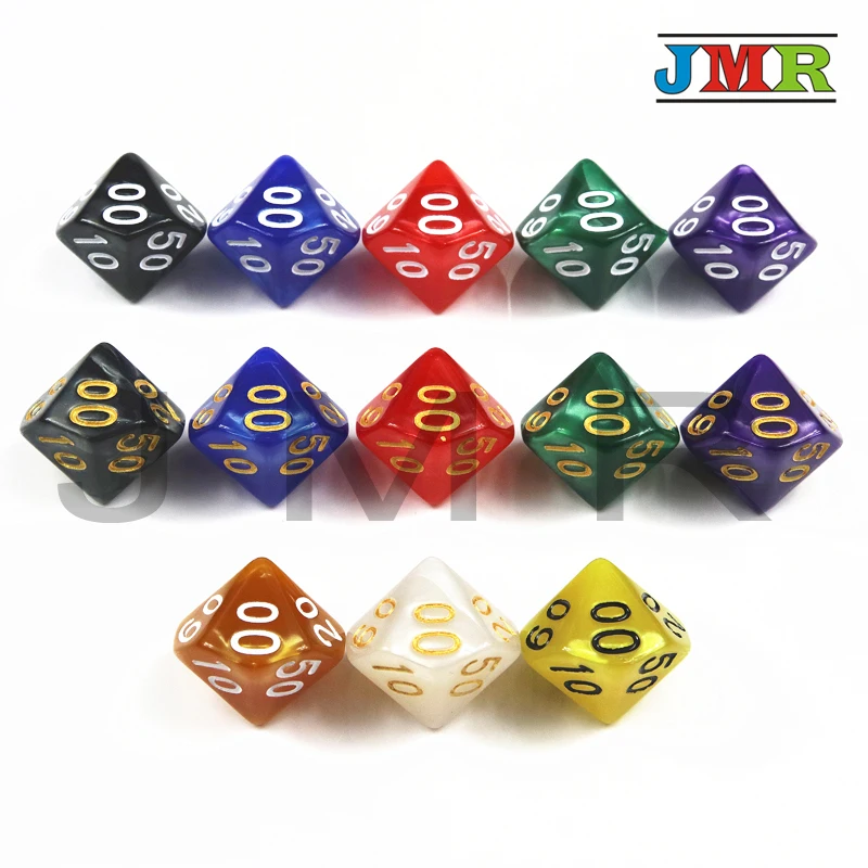 Высокое качество 6 шт TRPG перламутровый эффект D10 %(00 90) кости DND 10 сторонних игр