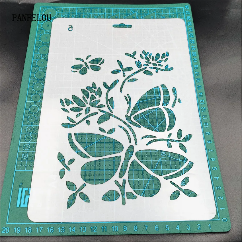 Лидер продаж трафареты для скрапбукинга с бабочками и цветами Пластиковая форма