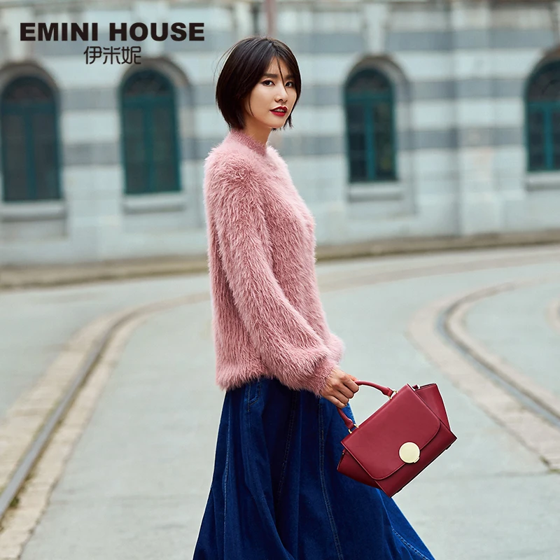 Эмини дом круглый замок роскошные сумки для женщин дизайнер известных брендов клапаном разделение кожа