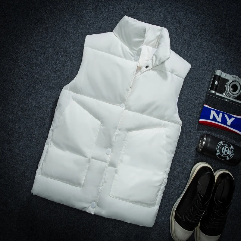 

KOLMAKOV 2018 New Winter Cotton Men's Vests Sleeveless Thick Solid Vestes Male Outwear Men/Women Couples Vest Heated S-3XL Dress