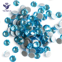 yanruo 2058hf all sizes aquamarine flatback hotfix rhinestones strass crystal glass stones for clothes accessories