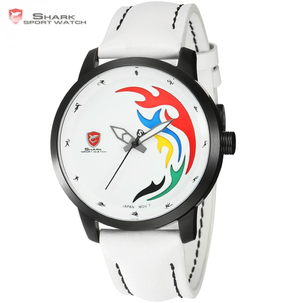 Лучший Бренд Класса Люкс АКУЛА Спортивные Часы Мужчины С Ограниченной Белый