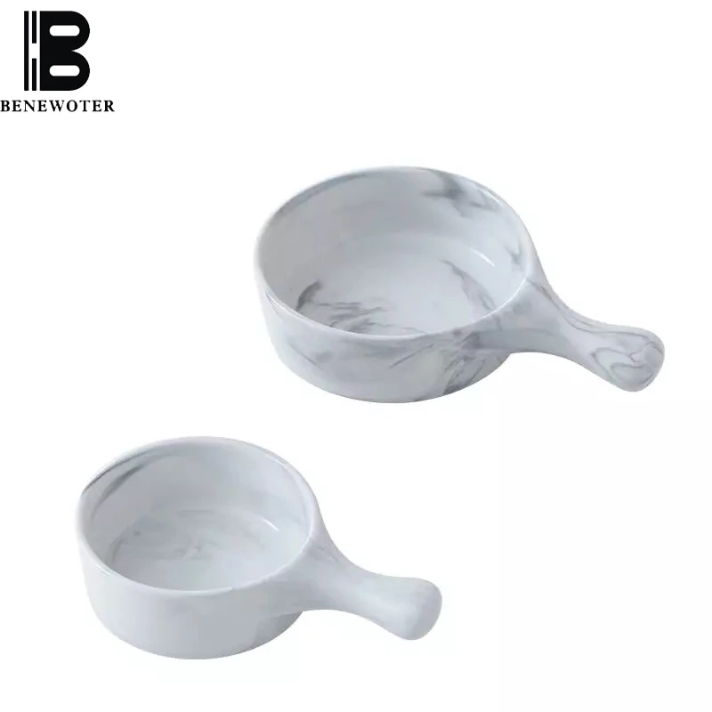

7/9. 5-дюймовая домашняя керамическая ручка, мишка для выпечки с мраморной текстурой, кухонная посуда, салаты, овощи, посуда, отправка друзьям