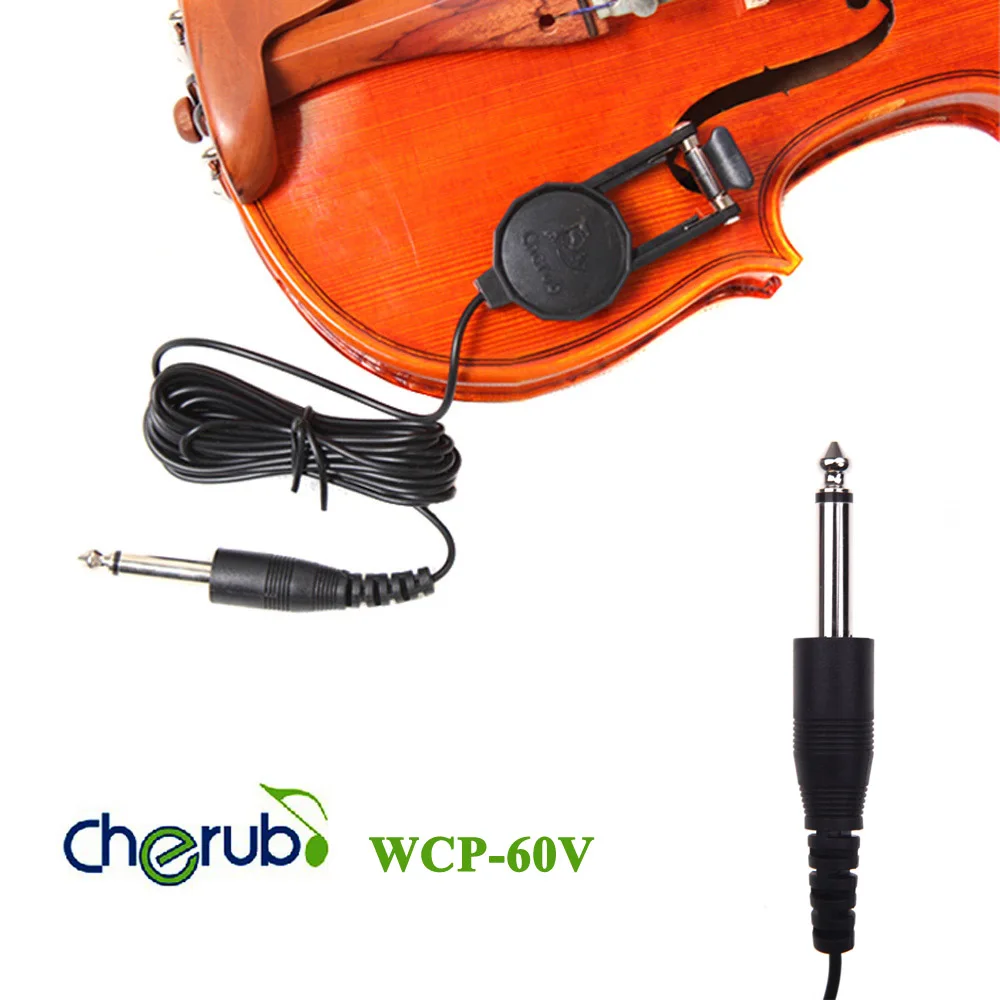Херувим WCP-60V Clip-on Пикап пикап для скрипки с 1/4 &quotДжек 2 5 м кабель компактный