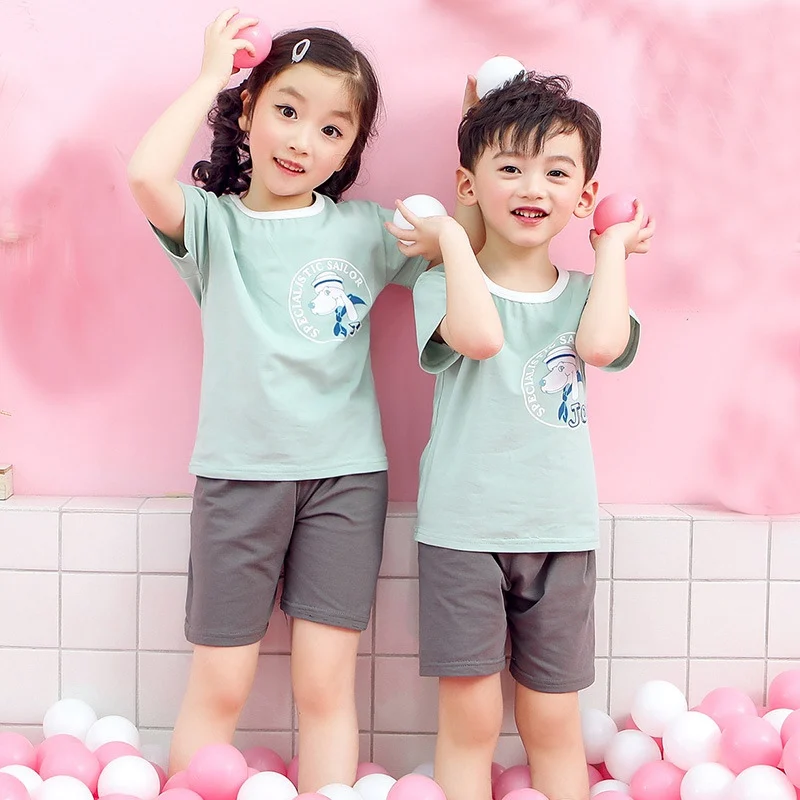 XB-short-M Детские пижамы, летние хлопковые комплекты одежды с короткими рукавами для мальчиков и девочек, детская одежда для сна с героями мультфильмов, детские пижамы, Enfant, Детская Пижама - Цвет: XB-short-M