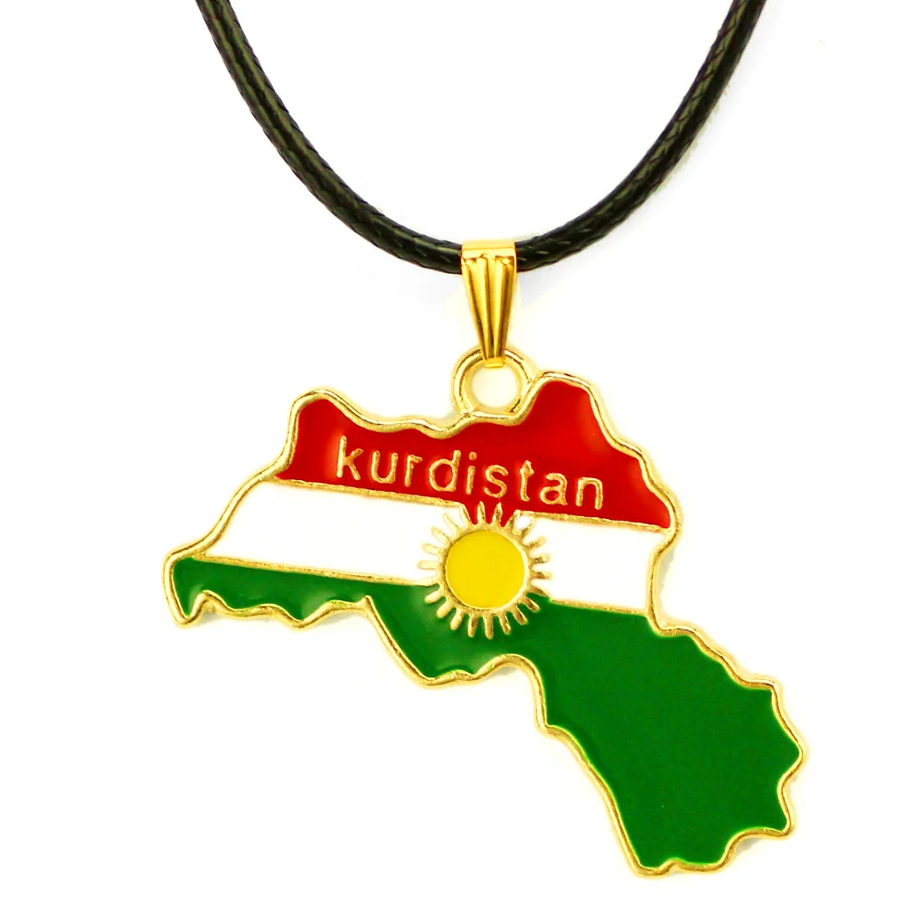 Kurdivan регион карта кулон ожерелье цепочка 45 см/60 см флаг курдского ювелирные