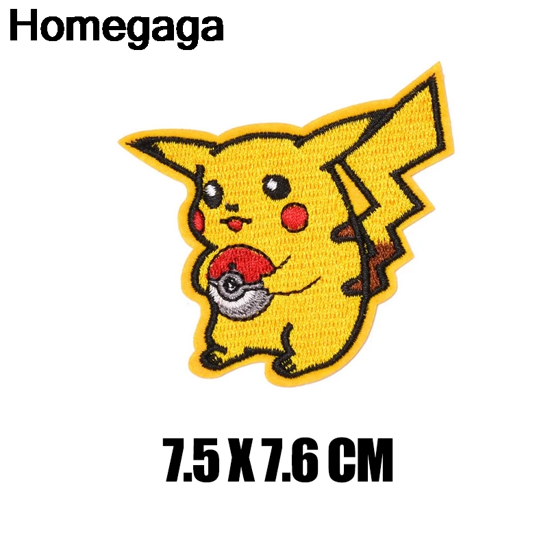 2 Homegaga Pocket monster Pikachu аппликационные заплатки Сделай Сам Утюг на обуви джинсовая сумка Одежда наклейки в стиле панк вышитые значки D2226 - Цвет: 2