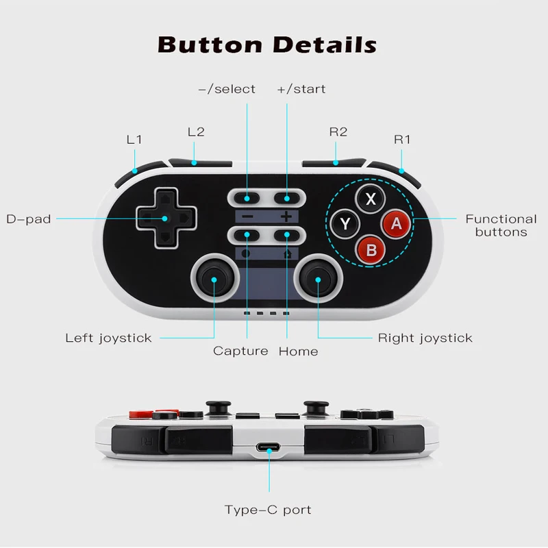 WUIYBN Bluetooth беспроводной контроллер NS для nintendo переключатель игровой машины PS3, Android, PC Ручка DS BOY PRO