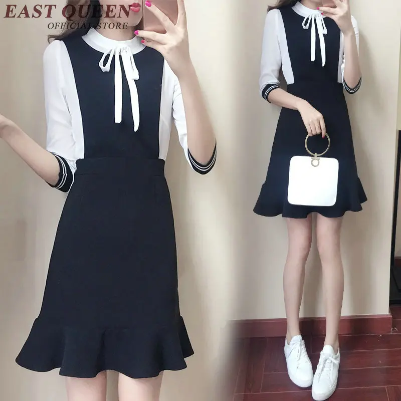 Черное платье с белым воротником деловое офисное женское черное социальное