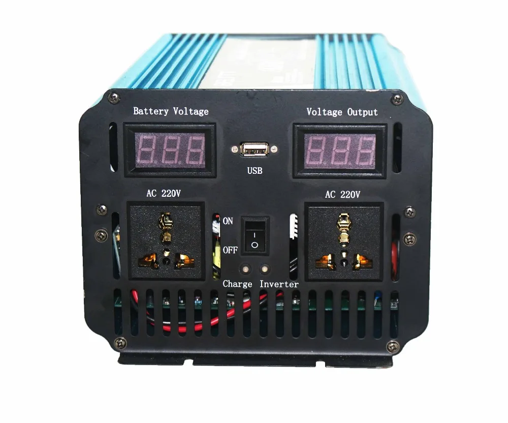 Бесплатная доставка 12vdc к 220vac 2000 Вт Инвертор с зарядным устройством собран в 20a
