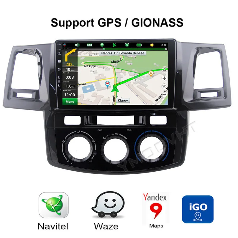 YMODVHT 9 дюймов 4 Гб+ 64 ГБ Android 9,0 Автомобильный DVD Радио для Toyota Hilux 2007 до 2010 2011 2012 2013 Автомобильный gps навигатор мультимедиа