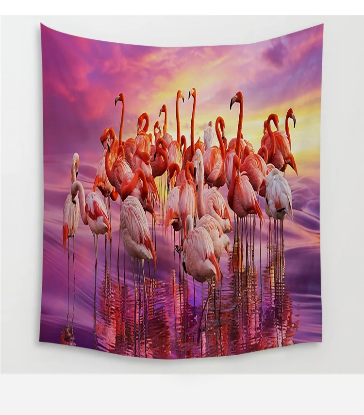Скандинавский Фламинго фото печать гобелен цифровая 3d valance новая ткань | Дом и сад