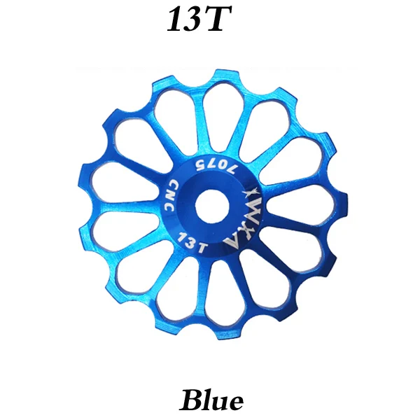 13T Blue VXM MTB дорожный велосипед Керамика Шкив алюминиевого сплава задний переключатель 8 T/10 T/11 T/12/13 T/14/15 T/16 T/17 T руководство велосипед Керамика подшипник опорное колесо - Цвет: 13T Blue