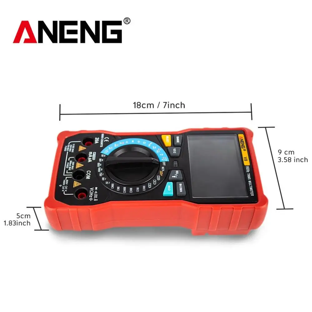 ANENG V8 Цифровой мультиметр Профессиональный 8000 отсчетов истинный RMS Транзистор