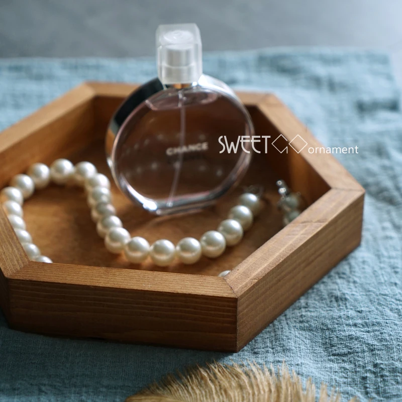 Шестигранный деревянный поднос винтажный ручной работы поддон для кексов