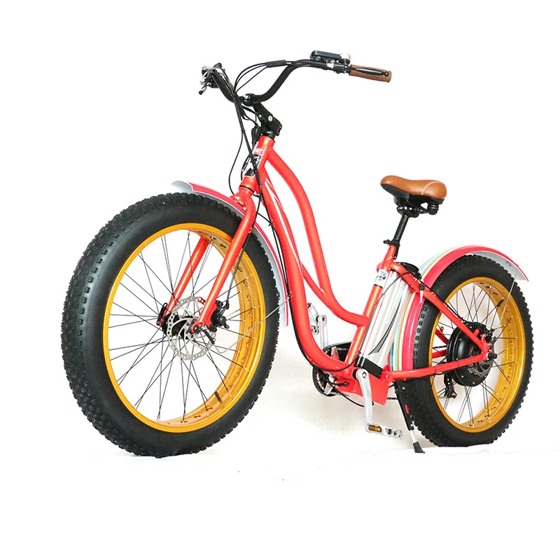 48 В Электрический Fat Bike с 500 Вт бесщеточный задний мотор-концентратор, Пляжный круизер для взрослых 26*4,0 мощный горный Fat Электрический велосипед