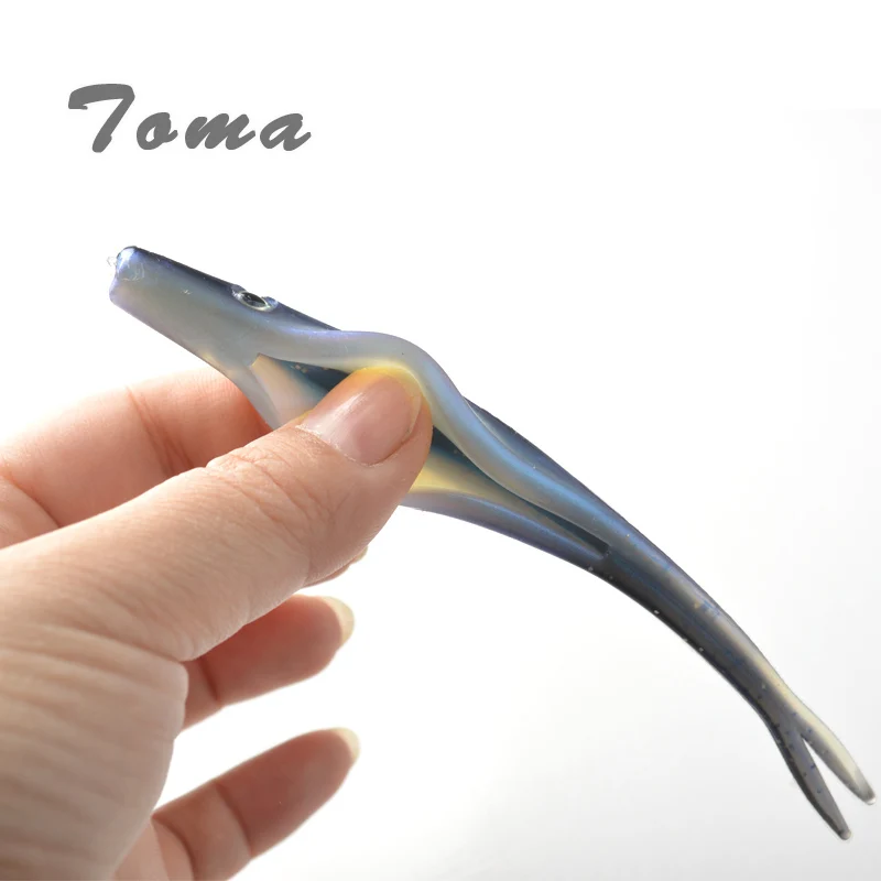 Приманка рыболовная двухцветная 6 5 г 12 см 4 шт./лот|fishing tackle|tail fishartificial bait |