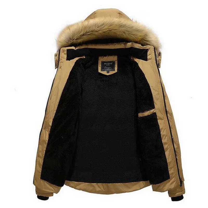 Men's Fur Collar Parkas Men Hooded Coat Men Down Keep Warm Suitable Minus 30 Degrees Celsius Winter Jacket