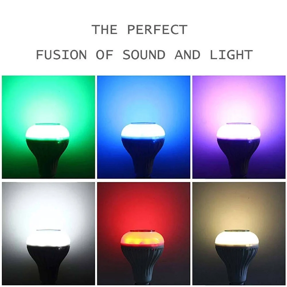 Затемняемый E27 RGB светодиодный светильник Bluetooth динамик лампочка пульт Дистанционного Управления Музыкальная игровая лампа 100-240 В умный светодиодный светильник музыкальный плеер аудио бар