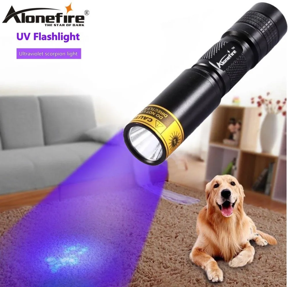 

Светодиодный УФ светильник фонарик AloneFire SV317, мини-фонарь 365 нм для отверждения дорожной безопасности, с детектором скорпиона, бумаги, денег, ...