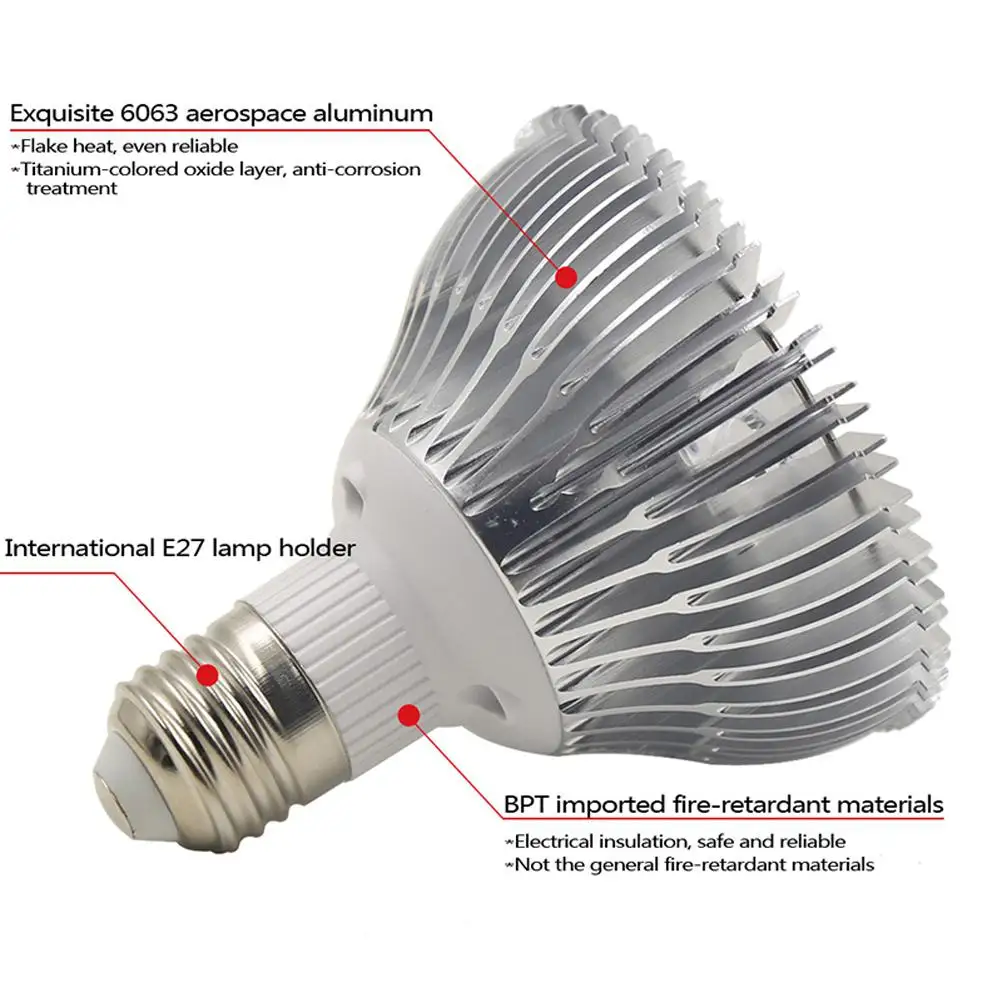 Полный спектр светать 100 Вт E27 LED Grow Light Par38 лампа растение для Foweing Цветущий 85 265