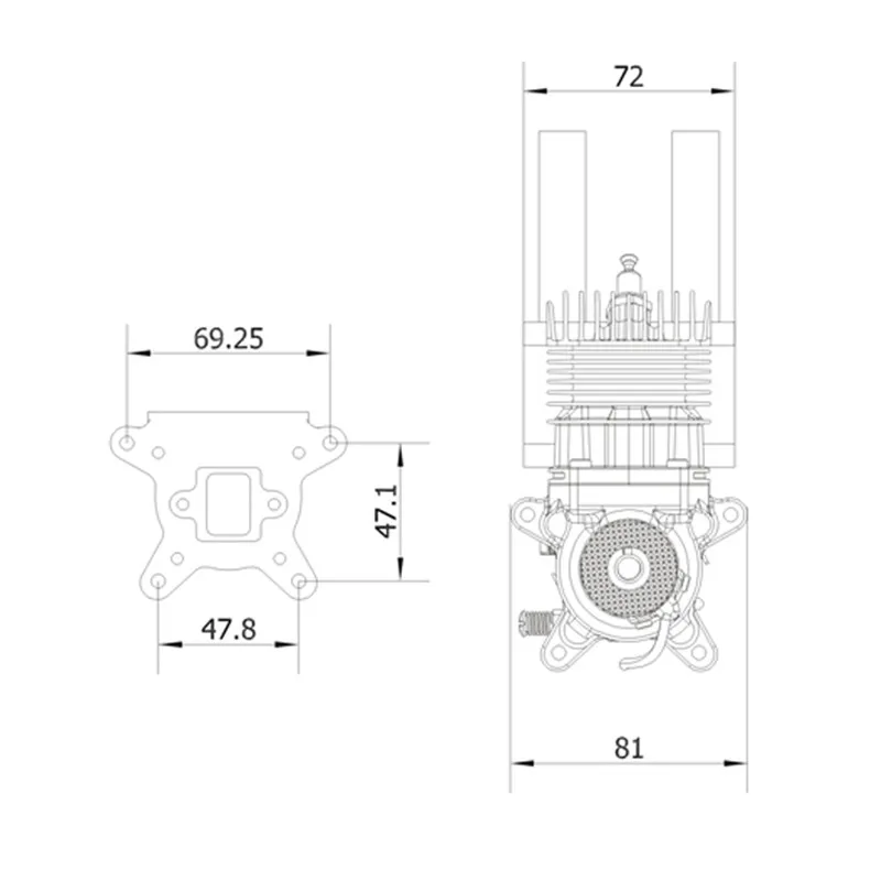 Новое поступление! CRRCPro GP22R 22CC задняя выхлопная труба с воздушным охлаждением бензиновый двигатель для RC самолетов