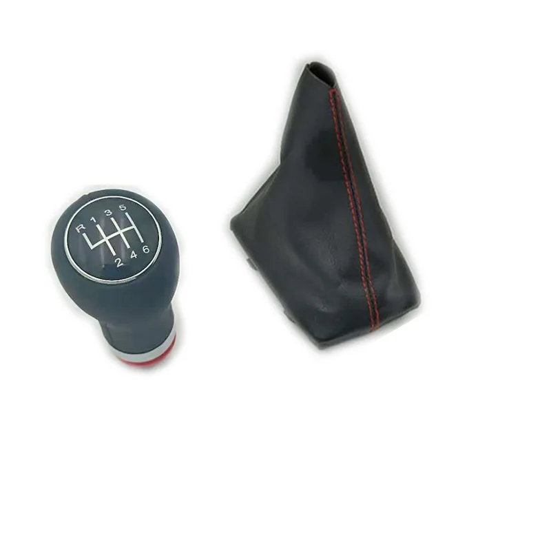 R123456 red line 12 мм кожа для Audi skoda seat A4 B6 B7 b8 A6 S4 B8 8K A5 8T Q5 2007- ручка переключения передач загрузки Gaito шестерни загрузки Gaite - Название цвета: R123456 red line